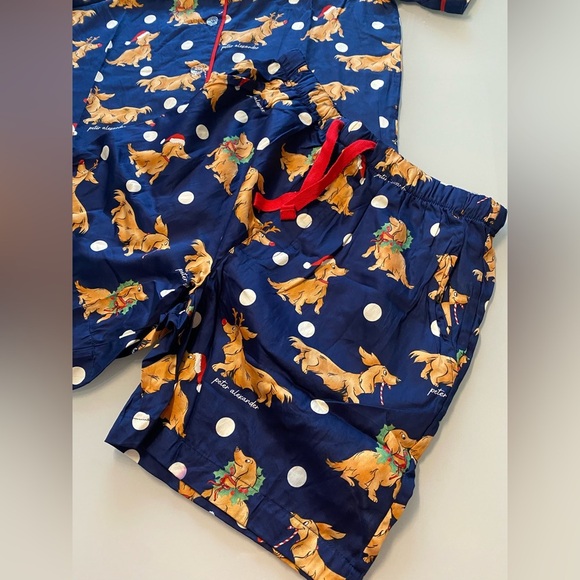 Peter Alexander Festive Blue Pajama Set with Reindeer Print size L - Picture 5 of 8